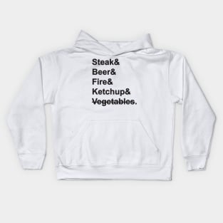 Steak & Beer & Fire & Ketchup Kids Hoodie